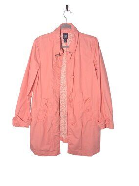 Gap Maternity Coral Pink Lightweight Jacket With Floral Lining Medium